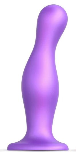 Фиолетовая насадка Strap-On-Me Dildo Plug Curvy size L - Strap-on-me - купить с доставкой в Рубцовске