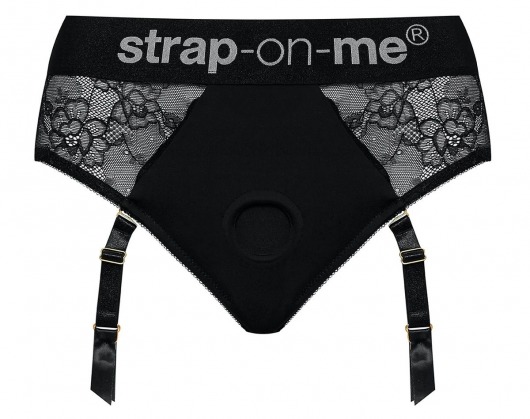 Черные трусики для насадок Diva Lingerie Harness - size L - Strap-on-me - купить с доставкой в Рубцовске