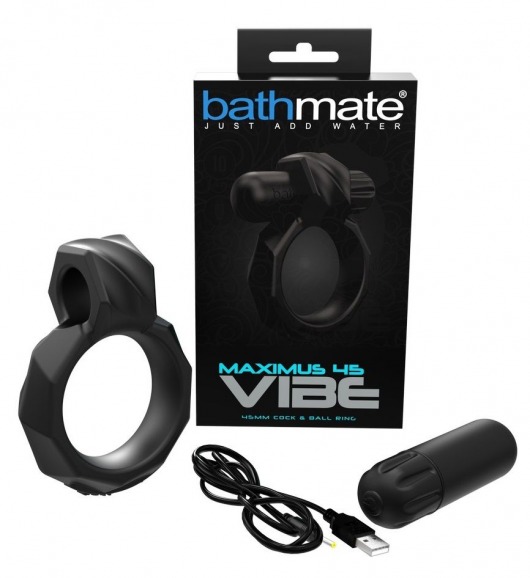 Черное эрекционное виброкольцо Maximus 45 Vibe - Bathmate - в Рубцовске купить с доставкой