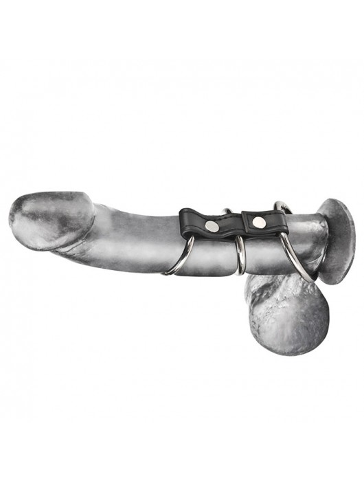 Хомут на пенис из трех металлических колец 3 RING GATES OF HELL - BlueLine - в Рубцовске купить с доставкой