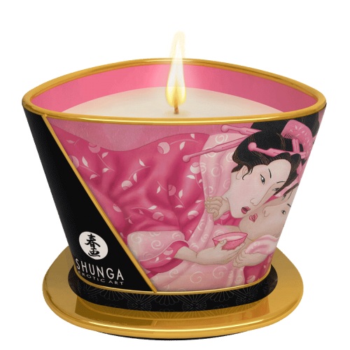 Массажная свеча Rose Petals с ароматом розы - 170 мл. - Shunga - купить с доставкой в Рубцовске