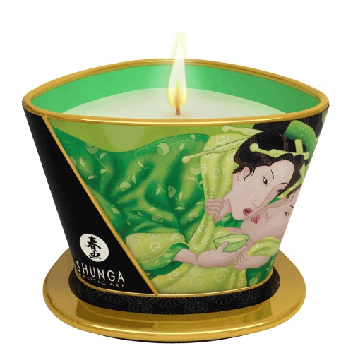Массажная свеча Exotic Green Tea с ароматом зелёного чая - 170 мл. - Shunga - купить с доставкой в Рубцовске