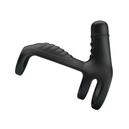Черная вибронасадка на пенис Vibrating Penis Sling - Baile - в Рубцовске купить с доставкой
