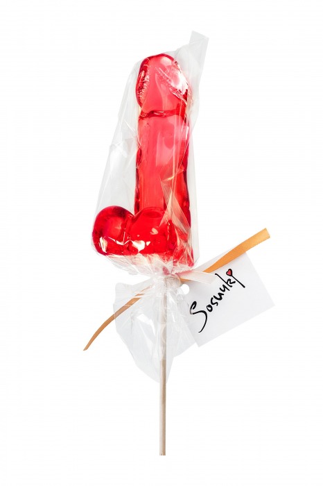 Красный леденец в форме члена со вкусом виски - 173 гр. - Sosuчki - купить с доставкой в Рубцовске