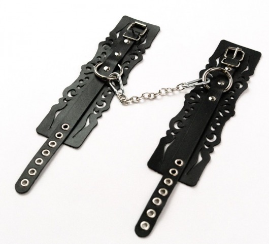 Узорчатые кожаные оковы с регулируемыми ремешками - Crazy Handmade - купить с доставкой в Рубцовске