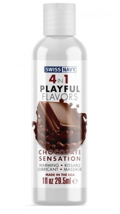 Массажный гель 4-в-1 Chocolate Sensation с ароматом шоколада - 29,5 мл. - Swiss navy - купить с доставкой в Рубцовске