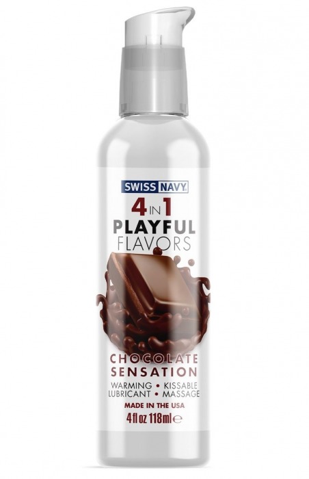 Массажный гель 4-в-1 Chocolate Sensation с ароматом шоколада - 118 мл. - Swiss navy - купить с доставкой в Рубцовске