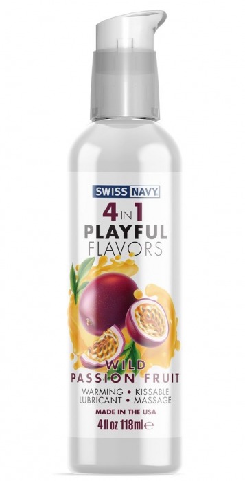 Массажный гель 4-в-1 Wild Passion Fruit с ароматом маракуйи - 118 мл. - Swiss navy - купить с доставкой в Рубцовске