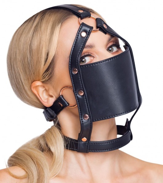 Черный намордник с кляпом-шаром Head Harness With A Gag - Orion - купить с доставкой в Рубцовске