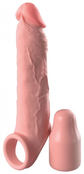 Телесная насадка-удлинитель 2 Inch Silicone X-tension with Strap - 20,3 см. - Pipedream - в Рубцовске купить с доставкой
