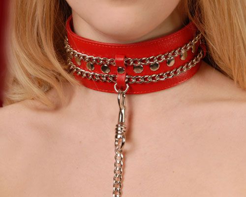 Красный ошейник с цепочками - Sitabella - купить с доставкой в Рубцовске