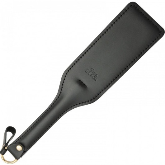 Черная кожаная шлепалка SitaBlack - 30 см. - Sitabella - купить с доставкой в Рубцовске