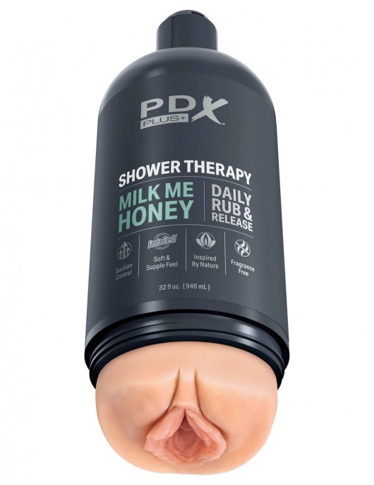 Телесный мастурбатор-вагина Shower Therapy Milk Me Honey - Pipedream - в Рубцовске купить с доставкой
