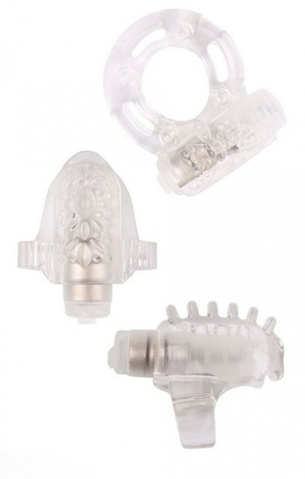 Набор из 3 прозрачных эрекционных колец с вибрацией Teasers Ring Kit - Chisa - в Рубцовске купить с доставкой