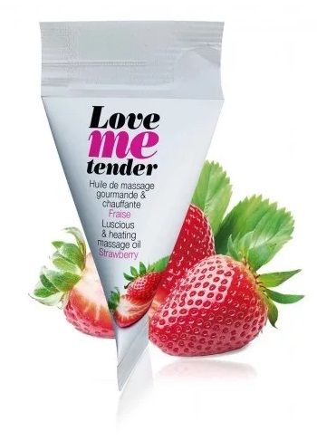 Съедобное согревающее массажное масло Love Me Tender Strawberry с ароматом клубники - 10 мл. - Love to Love - купить с доставкой в Рубцовске