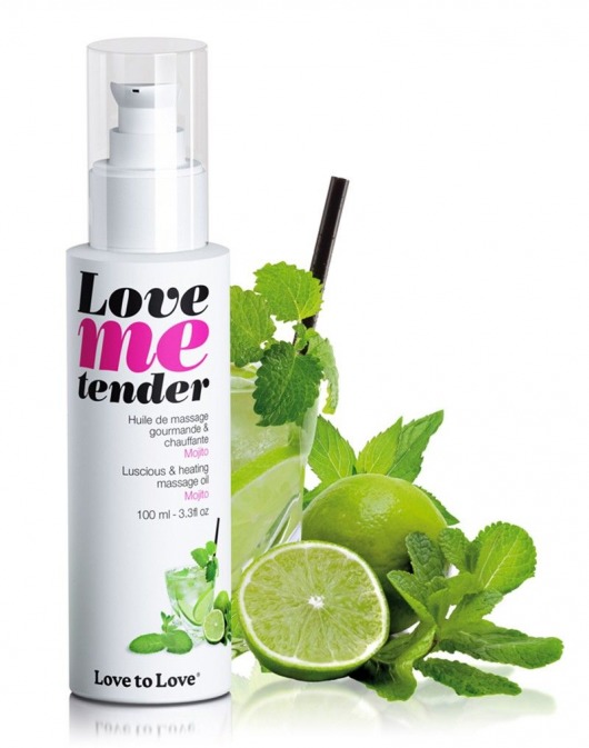Съедобное согревающее массажное масло Love Me Tender Mojito с ароматом мохито - 100 мл. - Love to Love - купить с доставкой в Рубцовске