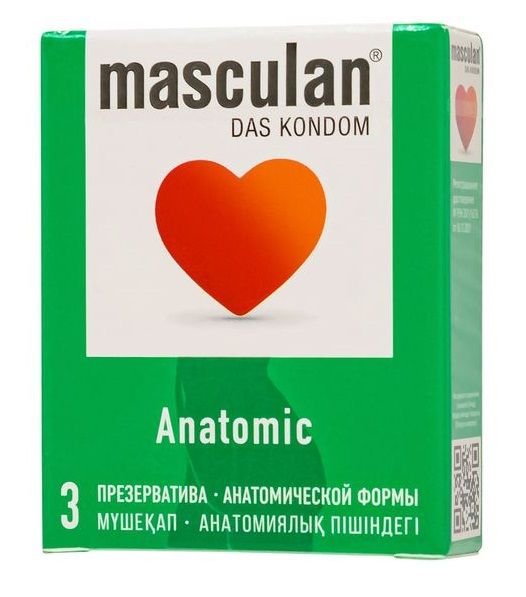 Презервативы анатомической формы Masculan Anatomic - 3 шт. - Masculan - купить с доставкой в Рубцовске