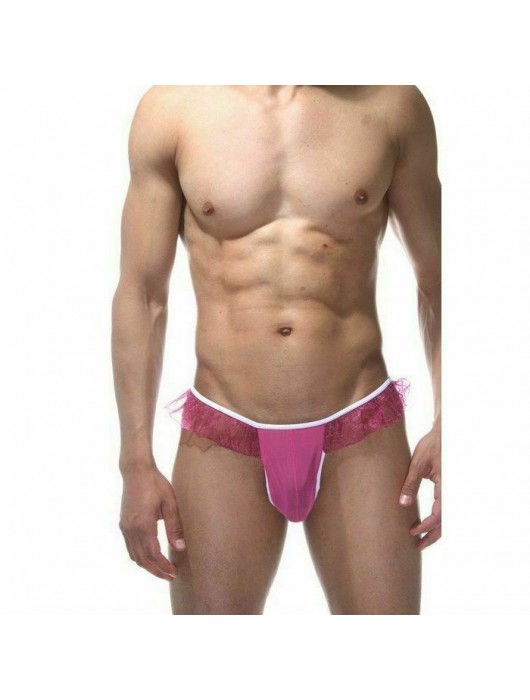 Мужские розовые трусы-тонги с оборками - La Blinque купить с доставкой