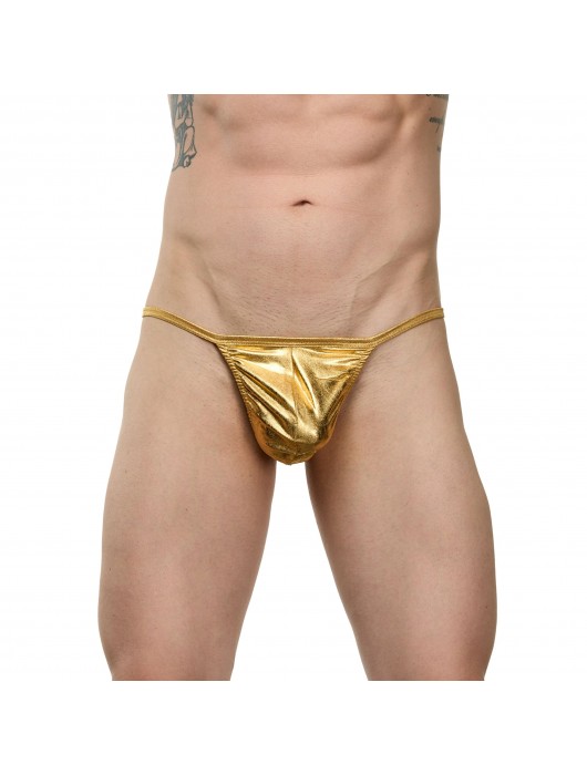 Мужские золотистые трусы-стринги - La Blinque купить с доставкой