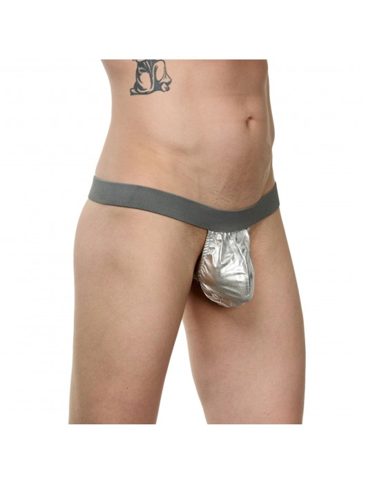 Мужские серебристые трусы-стринги - La Blinque купить с доставкой