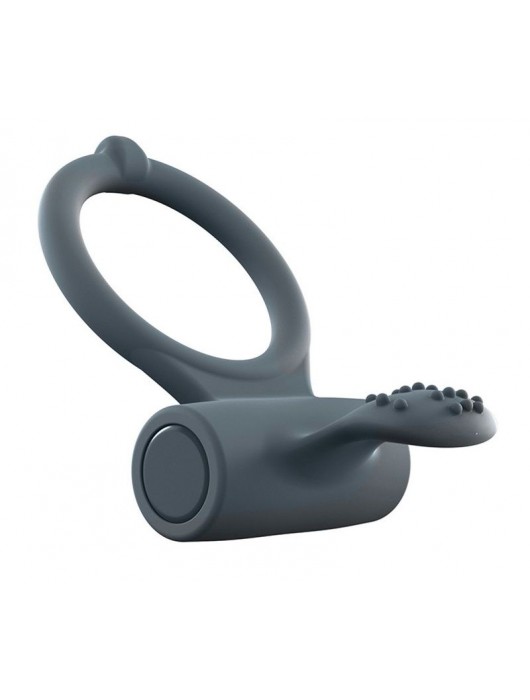 Серое перезаряжаемое эрекционное кольцо с вибрацией Power Clit - Dorcel - в Рубцовске купить с доставкой
