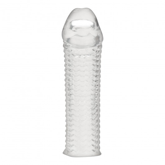 Текстурированная насадка на пенис Clear Textured Penis Enhancing Sleeve Extension - 16,5 см. - BlueLine - в Рубцовске купить с доставкой