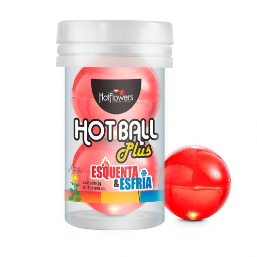Лубрикант на масляной основе Hot Ball Plus с охлаждающе-разогревающим эффектом (2 шарика по 3 гр.) - HotFlowers - купить с доставкой в Рубцовске