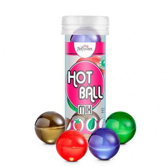 Ароматизированный лубрикант Hot Ball Mix на масляной основе (4 шарика по 3 гр.) - HotFlowers - купить с доставкой в Рубцовске