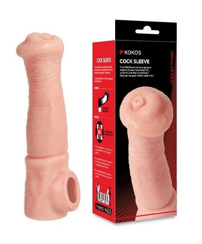 Телесная фантазийная насадка на член Cock Sleeve Size L - KOKOS - в Рубцовске купить с доставкой
