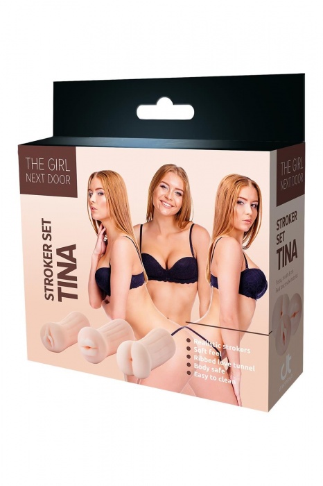 Набор из 3 мастурбаторов The Girl Next Door Tina - Dream Toys - в Рубцовске купить с доставкой