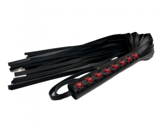 Кожаная плеть Sex Game с красным плетением на рукояти - 57 см. - БДСМ Арсенал - купить с доставкой в Рубцовске