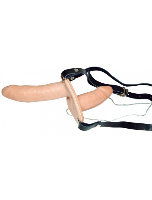 Телесный женский страпон с вагинальной пробкой Strap-On Duo - 15 см. - Orion - купить с доставкой в Рубцовске