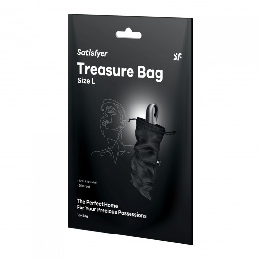 Черный мешочек для хранения игрушек Treasure Bag L - Satisfyer - купить с доставкой в Рубцовске