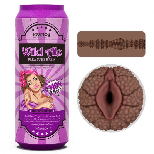 Коричневый мастурбатор-вагина Pleasure Brew Masturbator-Wild Ale в банке - Lovetoy - в Рубцовске купить с доставкой