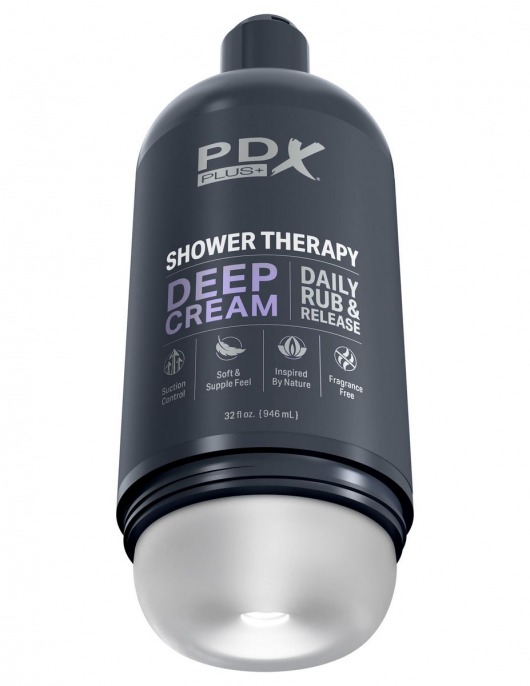 Мастурбатор в бутылке Shower Therapy Deep Cream - Pipedream - в Рубцовске купить с доставкой