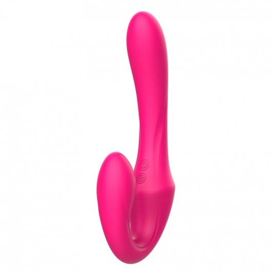 Розовый вибратор с клиторальным отростком и пультом ДУ- 19,6 см. - I-MOON