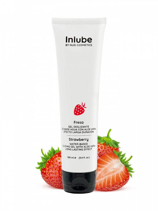 Лубрикант на водной основе Nuei Inlube с алоэ вера и ароматом клубники - 100 мл. - Nuei cosmetics - купить с доставкой в Рубцовске