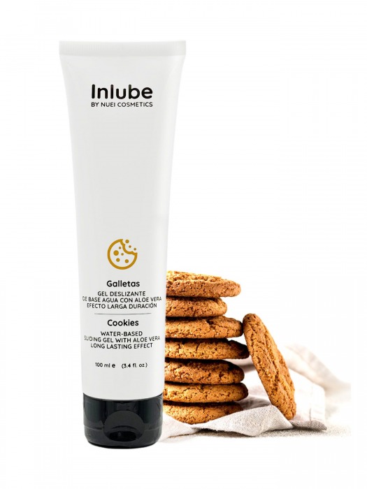 Лубрикант на водной основе Nuei Inlube с алоэ вера и ароматом печенья - 100 мл. - Nuei cosmetics - купить с доставкой в Рубцовске