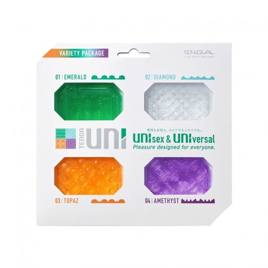 Набор из 4 мастурбаторов-стимуляторов Tenga Uni Variety Pack - Tenga - в Рубцовске купить с доставкой