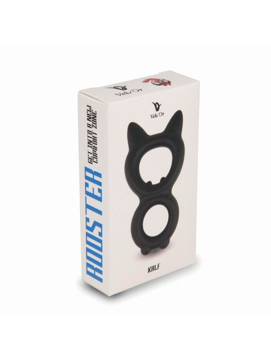 Черное двойное эрекционное кольцо Rooster Kalf - Velv or - в Рубцовске купить с доставкой