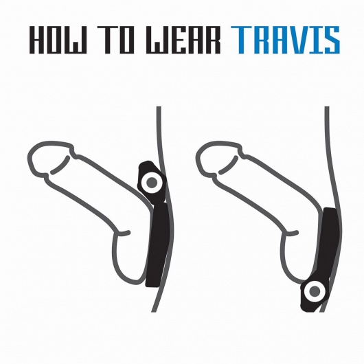 Черное эрекционное виброкольцо Rooster Travis - Velv or - в Рубцовске купить с доставкой