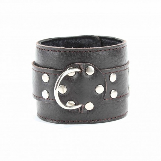 Кожаные наручники на металлической цепочке - БДСМ Арсенал - купить с доставкой в Рубцовске