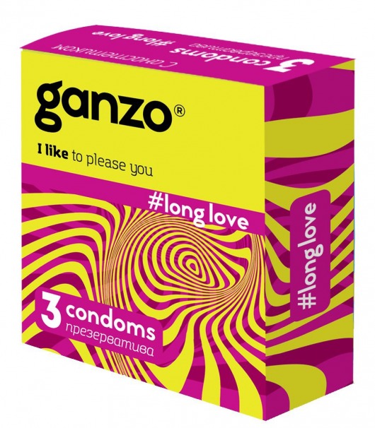 Презервативы с анестетиком для продления удовольствия Ganzo Long Love - 3 шт. - Ganzo - купить с доставкой в Рубцовске
