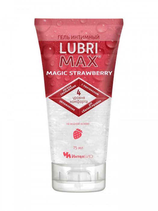 Интимный гель-смазка на водной основе Lubrimax Magic Strawberry - 75 мл. - ИнтелБИО - купить с доставкой в Рубцовске