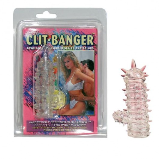 Прозрачная насадка с шипами и клиторальной шишечкой CLIT-BANGER SLEEVE IN CLEAR - Tonga - в Рубцовске купить с доставкой