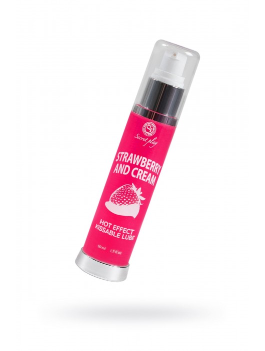 Массажное масло 2-в-1 с разогревающим эффектом и вкусом клубники со сливками - 50 мл. - Secret Play - купить с доставкой в Рубцовске