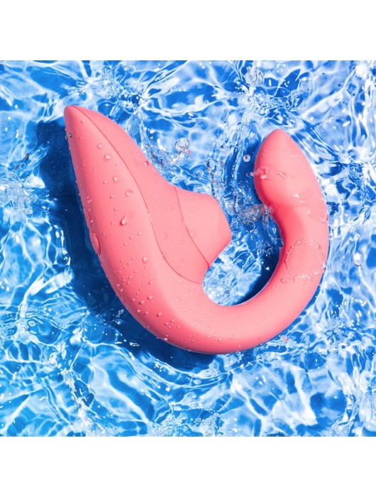 Розовый вибромассажер для двойной стимуляции Womanizer Blend - Womanizer