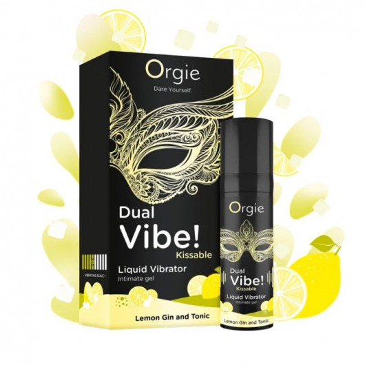 Съедобный жидкий вибратор Dual Vibe! со вкусом лимонного джина с тоником - 15 мл. - ORGIE - купить с доставкой в Рубцовске