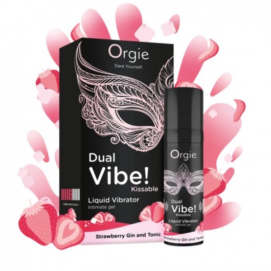 Съедобный жидкий вибратор Dual Vibe! со вкусом клубничного джина с тоником - 15 мл. - ORGIE - купить с доставкой в Рубцовске