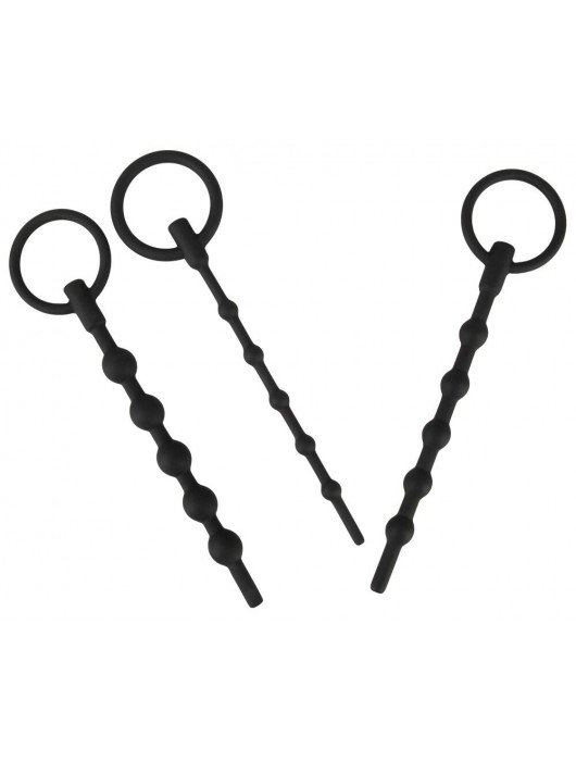 Набор из 3 черных силиконовых уретральных стимуляторов Training Set - Orion - купить с доставкой в Рубцовске